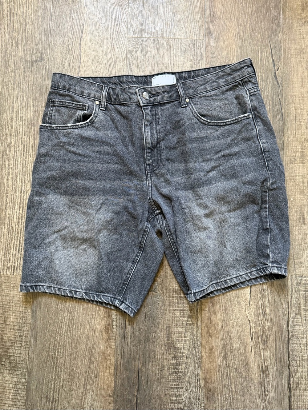 Men's Washed Black Denim Shorts